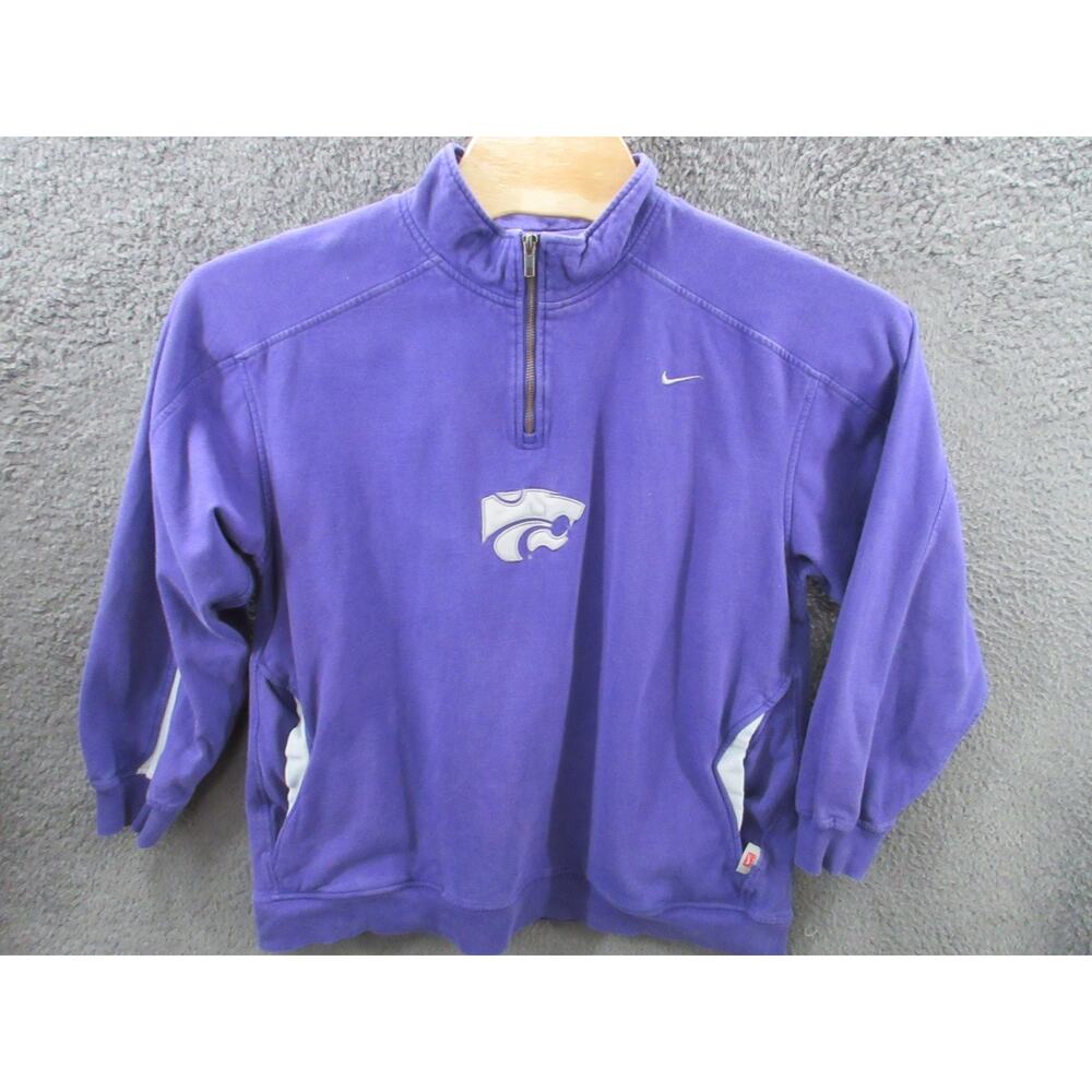 Vintage Nike Team Kansas State Wildcats 1/4 Zip Sweatshirt Mens Large Swoosh